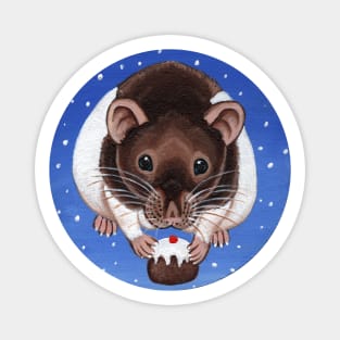 Hooded Rat Christmas Pudding Sticker